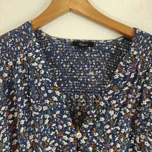 Rails Nwot Zana Blouson Smocked Long Sleeve Mini Dress Size M - Picture 9 of 16